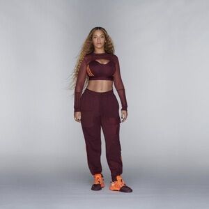 IVY PARK Maroon Strappy Cutout Bra